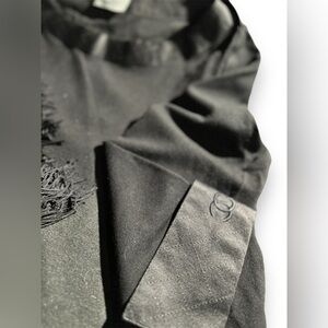 Black Chanel Quilted Sleeve Top.